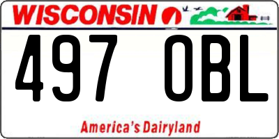 WI license plate 497OBL