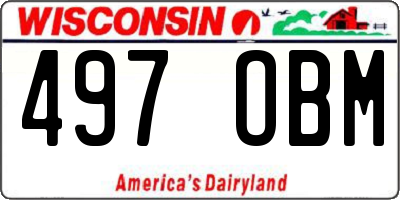 WI license plate 497OBM