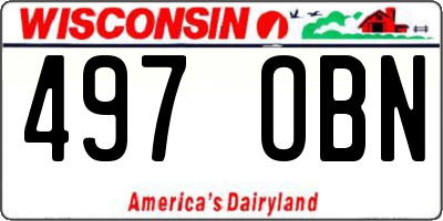 WI license plate 497OBN