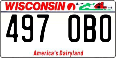 WI license plate 497OBO