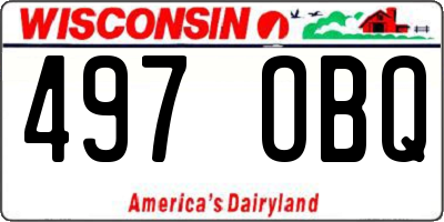 WI license plate 497OBQ