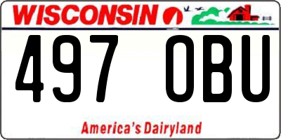 WI license plate 497OBU
