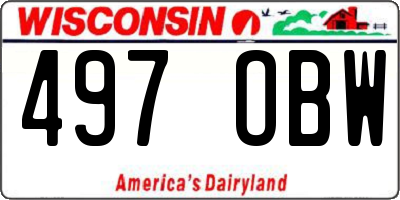 WI license plate 497OBW