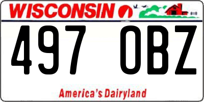WI license plate 497OBZ