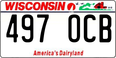 WI license plate 497OCB
