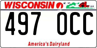 WI license plate 497OCC