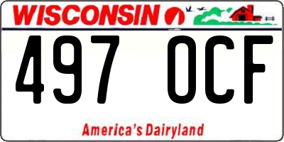 WI license plate 497OCF