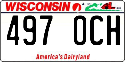 WI license plate 497OCH