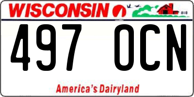 WI license plate 497OCN