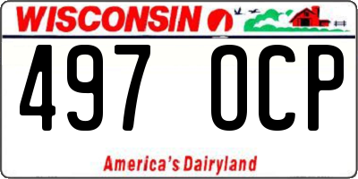 WI license plate 497OCP