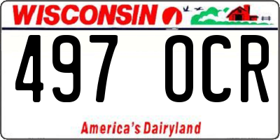 WI license plate 497OCR