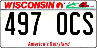 WI license plate 497OCS