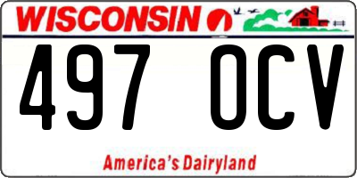 WI license plate 497OCV