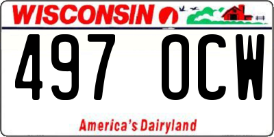 WI license plate 497OCW