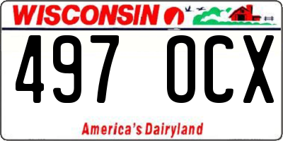 WI license plate 497OCX