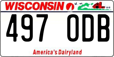 WI license plate 497ODB