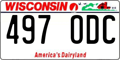 WI license plate 497ODC