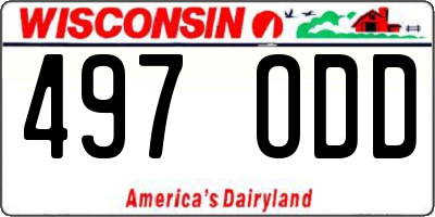 WI license plate 497ODD