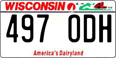 WI license plate 497ODH