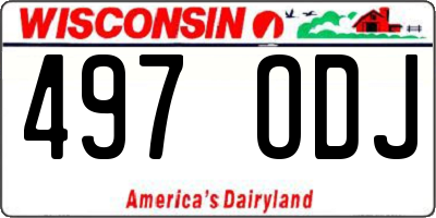 WI license plate 497ODJ
