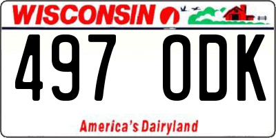 WI license plate 497ODK