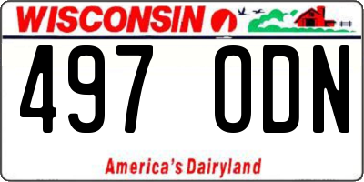 WI license plate 497ODN