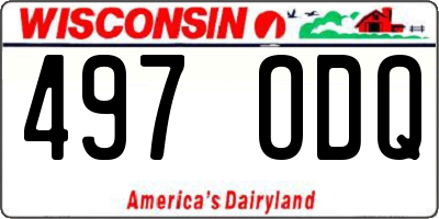 WI license plate 497ODQ