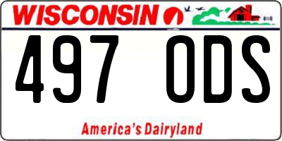 WI license plate 497ODS