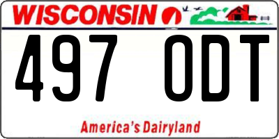 WI license plate 497ODT