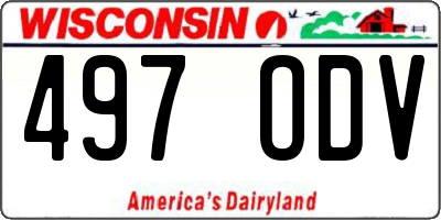 WI license plate 497ODV