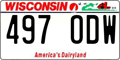 WI license plate 497ODW