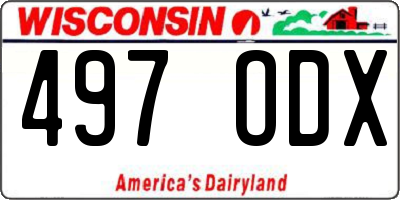 WI license plate 497ODX