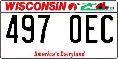 WI license plate 497OEC