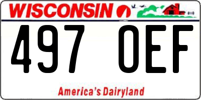WI license plate 497OEF