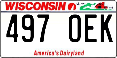 WI license plate 497OEK