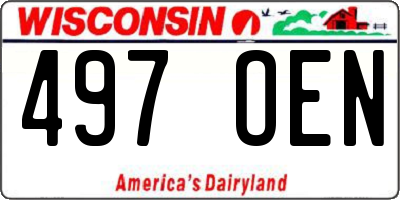 WI license plate 497OEN