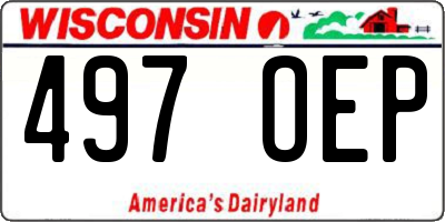 WI license plate 497OEP