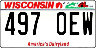 WI license plate 497OEW