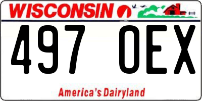 WI license plate 497OEX