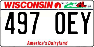 WI license plate 497OEY