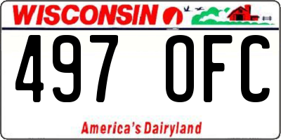 WI license plate 497OFC