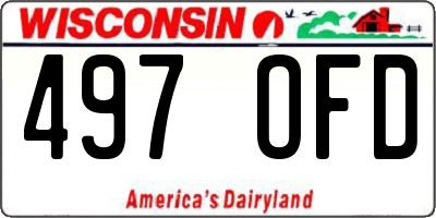WI license plate 497OFD