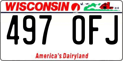 WI license plate 497OFJ