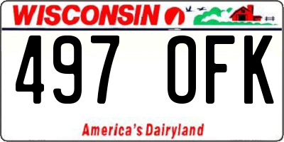 WI license plate 497OFK