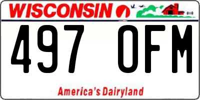 WI license plate 497OFM