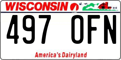 WI license plate 497OFN