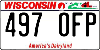 WI license plate 497OFP