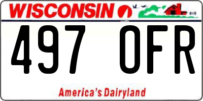 WI license plate 497OFR