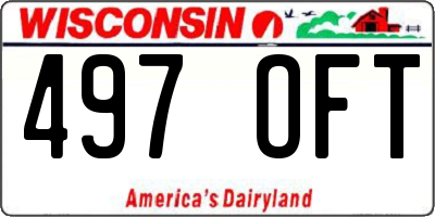 WI license plate 497OFT