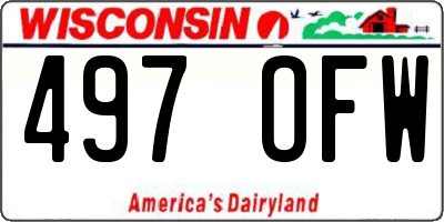WI license plate 497OFW
